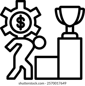 Challenges Icon Line Vector Illustration