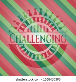 Challenging christmas badge. Vector Illustration. Detailed.