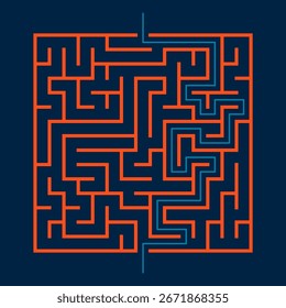Desafiante línea de laberinto patrón de fondo encontrar su camino Vector