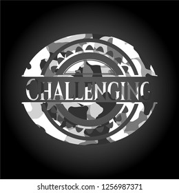 Challenging on grey camouflage texture
