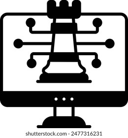 challenging real-time strategy game vector, Artificial general intelligence symbol, Natural Language Processing sign Machine Deep Learning, reinforcement learning models trained to play chess concept