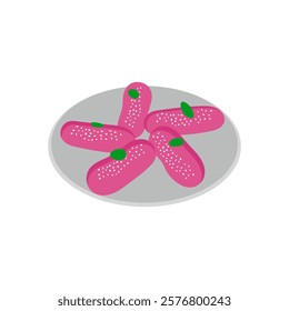 Cham Cham, Sweets Vector Illustration Isolated
