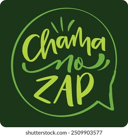 chama no zap. Ligue para o português brasileiro. Mão moderna Lettering. vetor.