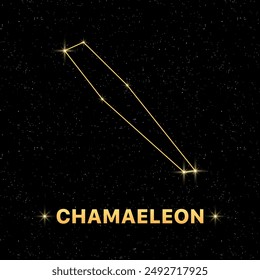 Chamaeleon constellation banner. Constellation icon. Flat style.