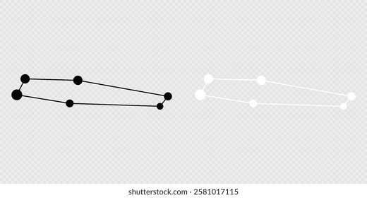 Chamaeleon constellation map set. Vector illustration.