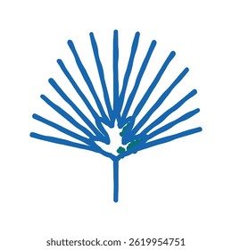 chamaerops tropical leaf doodle icon sketch vector. chamaerops tropical leaf sign. isolated symbol illustration