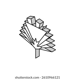 chamaerops tropical leaf isometric icon vector. chamaerops tropical leaf sign. isolated symbol illustration