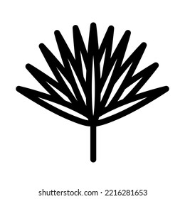 chamaerops tropical leaf line icon vector. chamaerops tropical leaf sign. isolated contour symbol black illustration