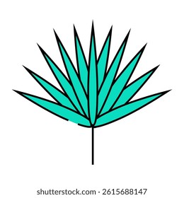 chamaerops tropical leaf line icon vector. chamaerops tropical leaf sign. isolated symbol illustration