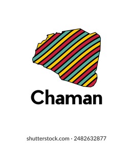 Chaman map. map of the Pakistan Country. Borders of for your infographic. Vector illustration Colorful design