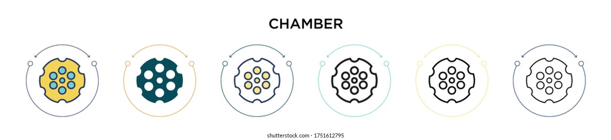 Chamber icon in filled, thin line, outline and stroke style. Vector illustration of two colored and black chamber vector icons designs can be used for mobile, ui, web