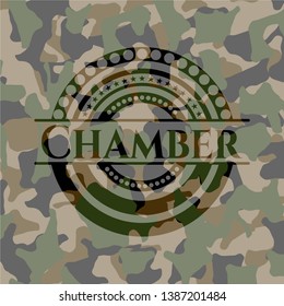 Chamber on camouflage texture. Vector Illustration. Detailed.