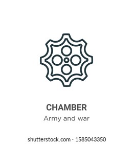Chamber outline vector icon. Thin line black chamber icon, flat vector simple element illustration from editable army and war concept isolated on white background