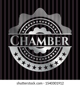 Chamber silvery shiny emblem. Vector Illustration. Mosaic.