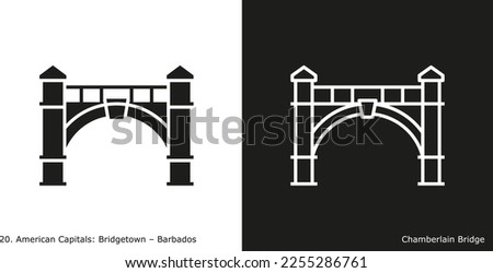 Chamberlain Bridge Icon. Landmark building of Bridgetown, the capital city of Barbados
