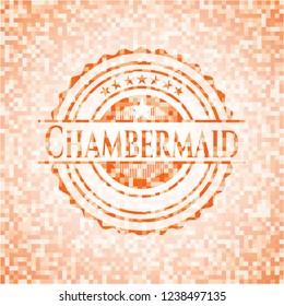 Chambermaid abstract orange mosaic emblem with background