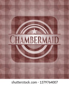 Chambermaid red polygonal badge. Seamless.