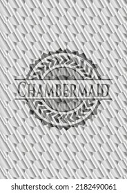 Chambermaid silver badge or emblem. Scales pattern. Vector Illustration. Detailed. 