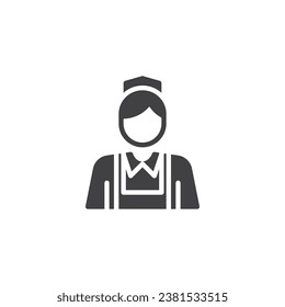 Chambermaid vector icon. filled flat sign for mobile concept and web design. Hotel maid glyph icon. Symbol, logo illustration. Vector graphics