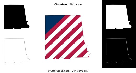 Chambers County (Alabama) outline map set