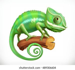 Chameleon. 3d vector icon