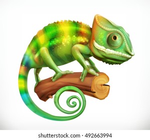 Chameleon. 3d Vector Icon