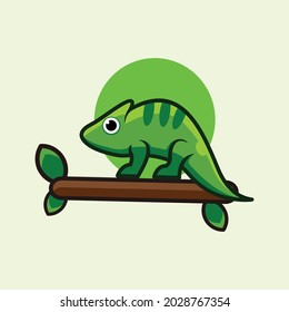 Chameleon Abstract Logo Design Vector Flat Color