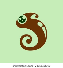 Vector de diseño de logotipo animal de Chameleon. Vector de diseño de logotipo de reptil
