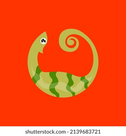 Chameleon Animal Logo Design Concept Vector. Reptile Logo Design Vector