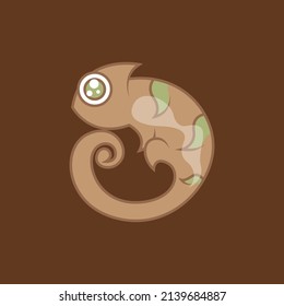Chameleon Animal Logo Design Concept Vector. Reptile Logo Design Vector