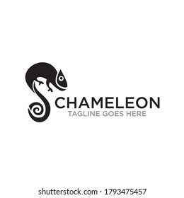 Chameleon animal logo design vector template
