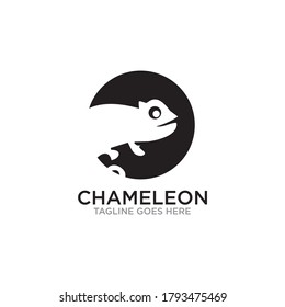 Chameleon animal logo design vector template
