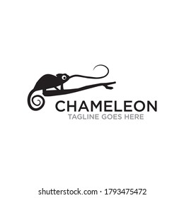 Chameleon animal logo design vector template
