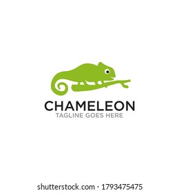 Plantilla vectorial de diseño de logotipo de animales de Chameleon
