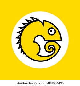 Chameleon. Animal symbol. Lizard pictogram, vector sign isolated. Simple illustration for graphic and web design. 
