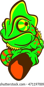 Chameleon up in a bough