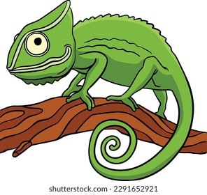 Chameleon Cartoon Colored Clipart Illustration