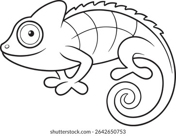 Design de desenho animado camaleão ótimo para crianças coloração e aprendizagem