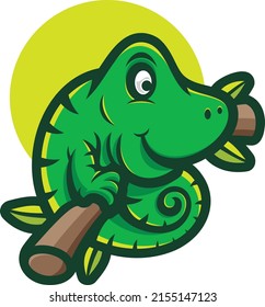 Chameleon cartoon mascot animal funny