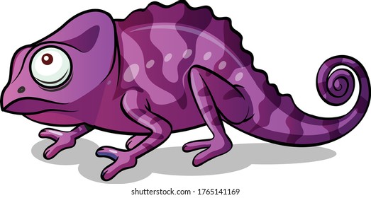 Chameleon cartoon vector art and illustration