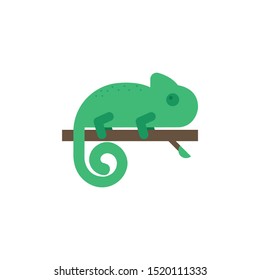 Chameleon cartoon vector, icon on a white background