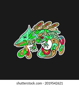 chameleon character abstract vector illustration design