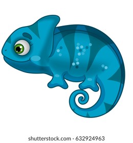 Chameleon Character Cartoon. Hand Drawn Vector Illustration EPS 10