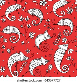 Chameleon collection, seamless pattern for your design