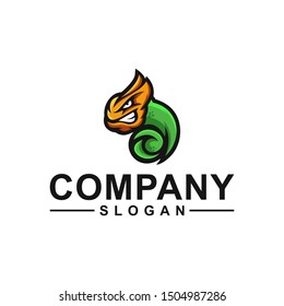 chameleon color logo design vector 