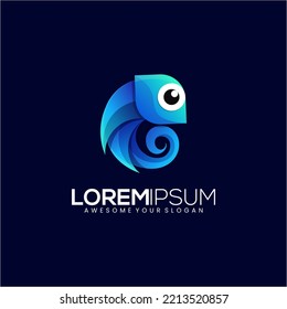 Chameleon colorful gradient logo template