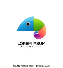 Chameleon colorful logo illustration Vector