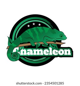 Chameleon colorful logo vector illustration on white background with dummy text.