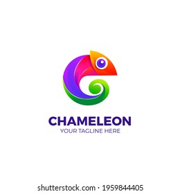 Chameleon colorful premium vector logo template