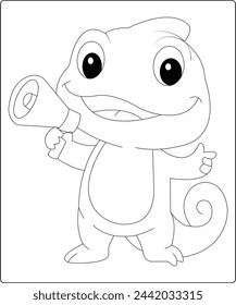 Chameleon Coloring Page For Children